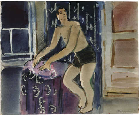 Ведерников Александр Семенович.  Натурщик в интерьере